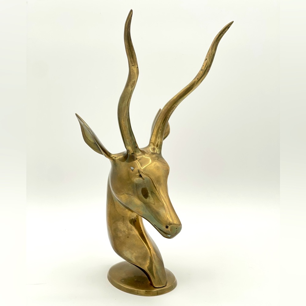 VTG Brass Antelope / Gazelle / Impala Statue / Sculpture